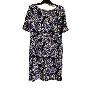 Karen Scott Dark Navy Floral Print Dress